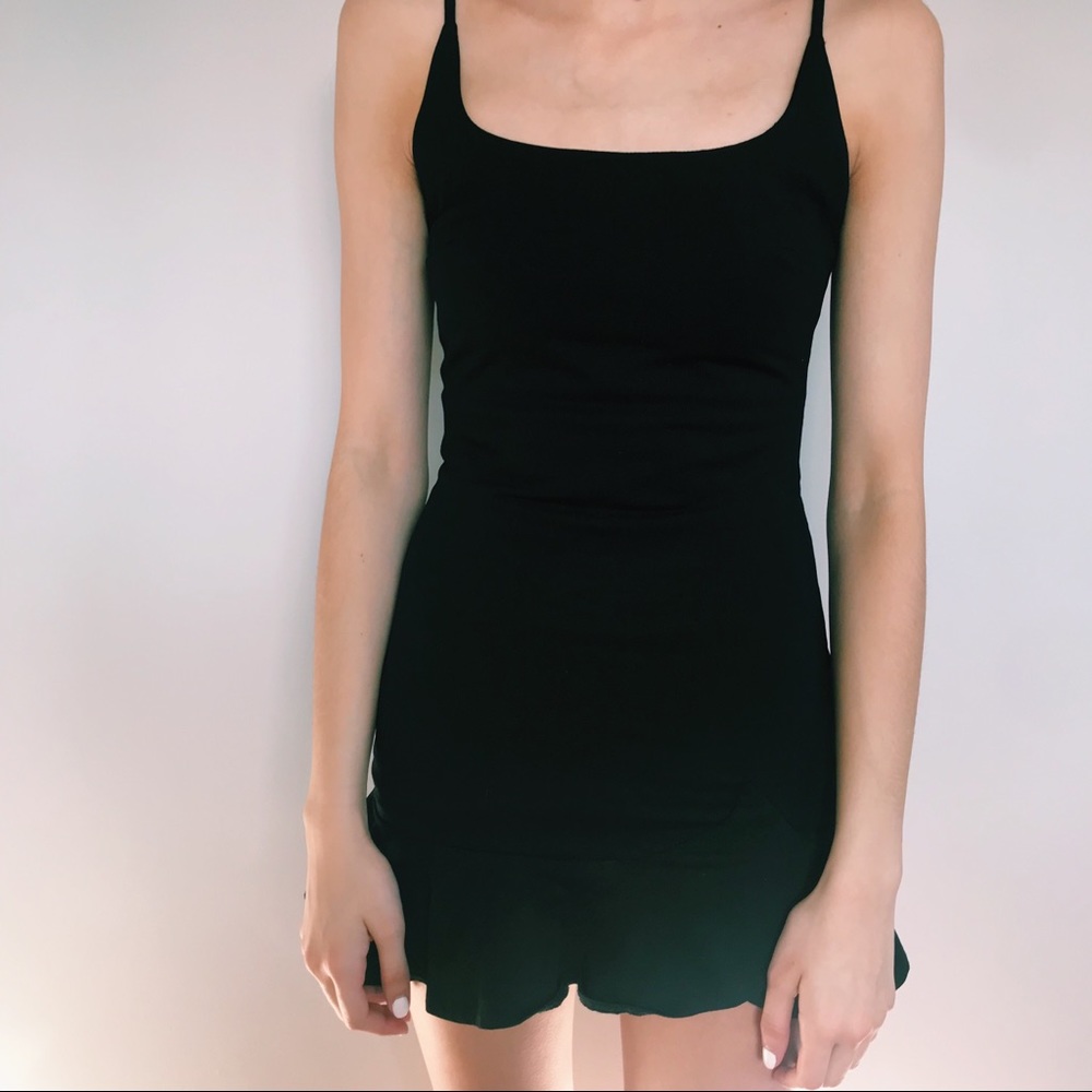 black mini dress